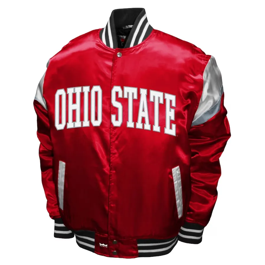 Ohio State Buckeyes Power Satin Full-Snap Jacket - Scarlet