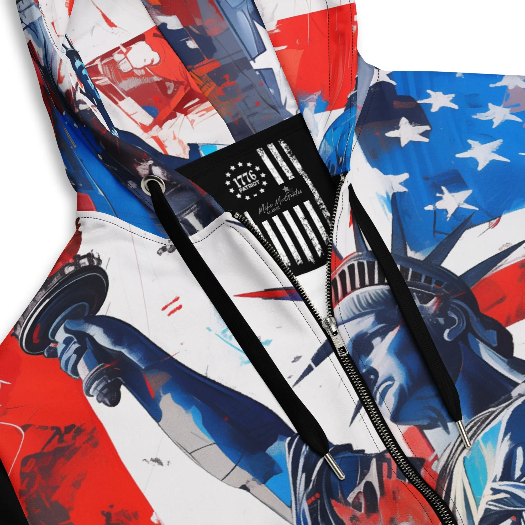 Patriotic Emblem 1776 – Unisex Liberty Zip Hoodie