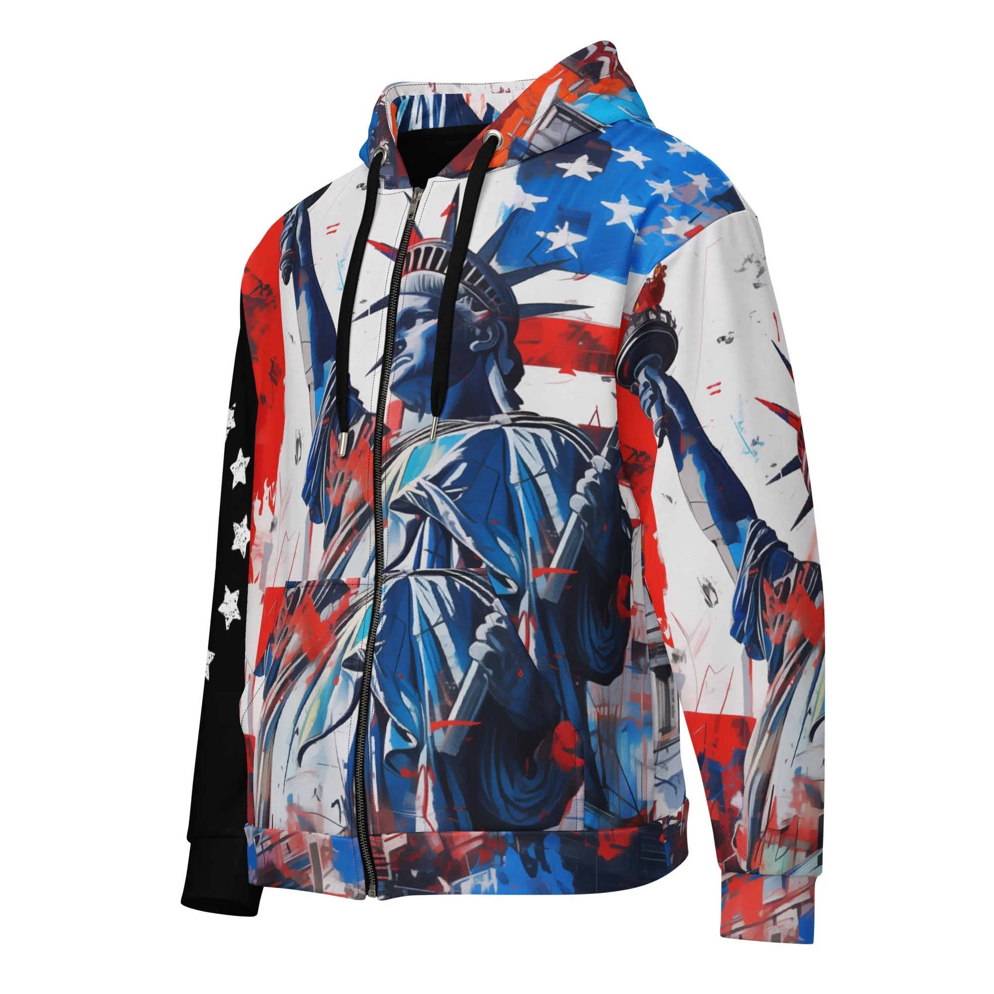 Patriotic Emblem 1776 – Unisex Liberty Zip Hoodie