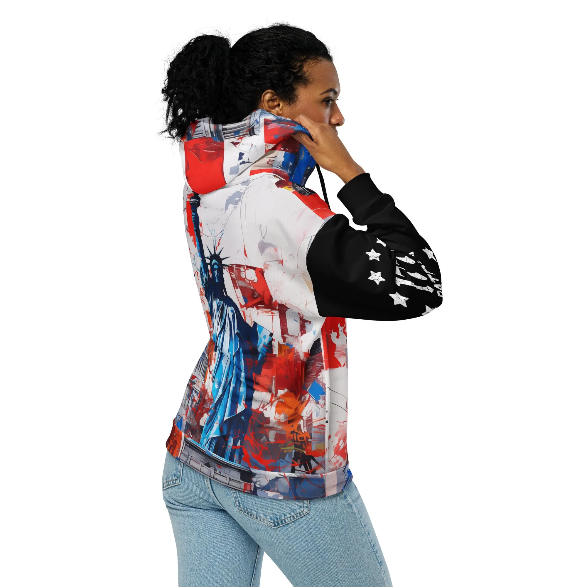 Patriotic Emblem 1776 – Unisex Liberty Zip Hoodie