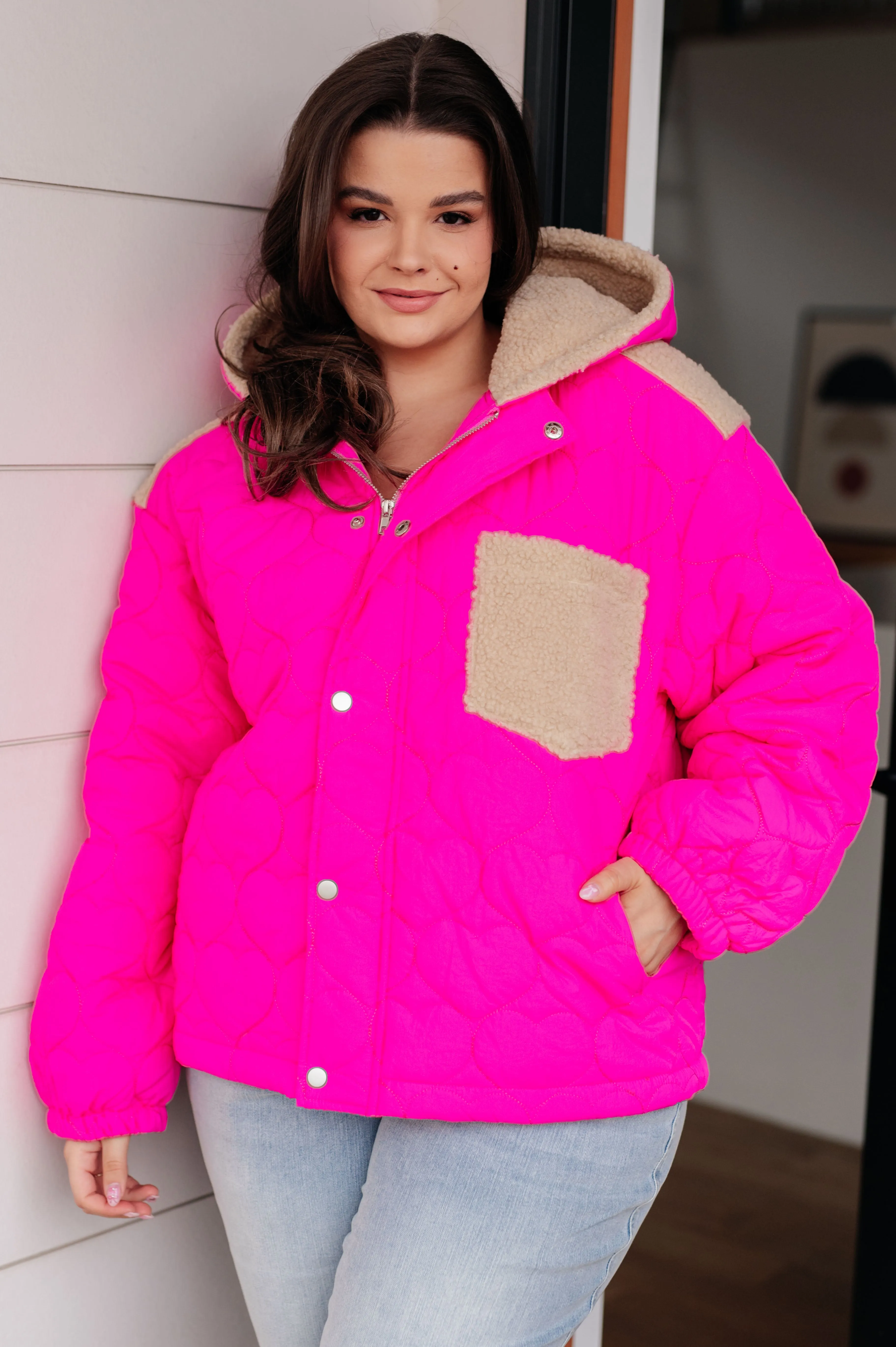 Pucker Up Pink Puffer Jacket
