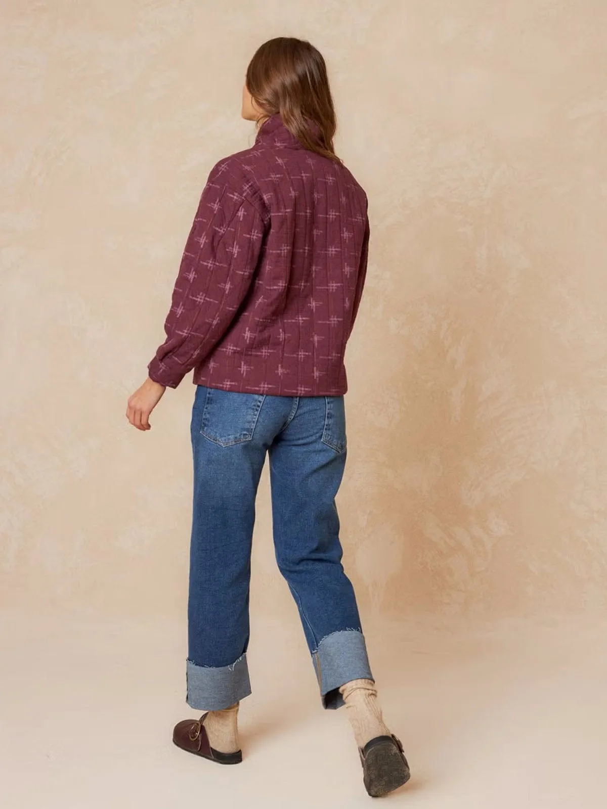 Quilted Jacket - Burgundy