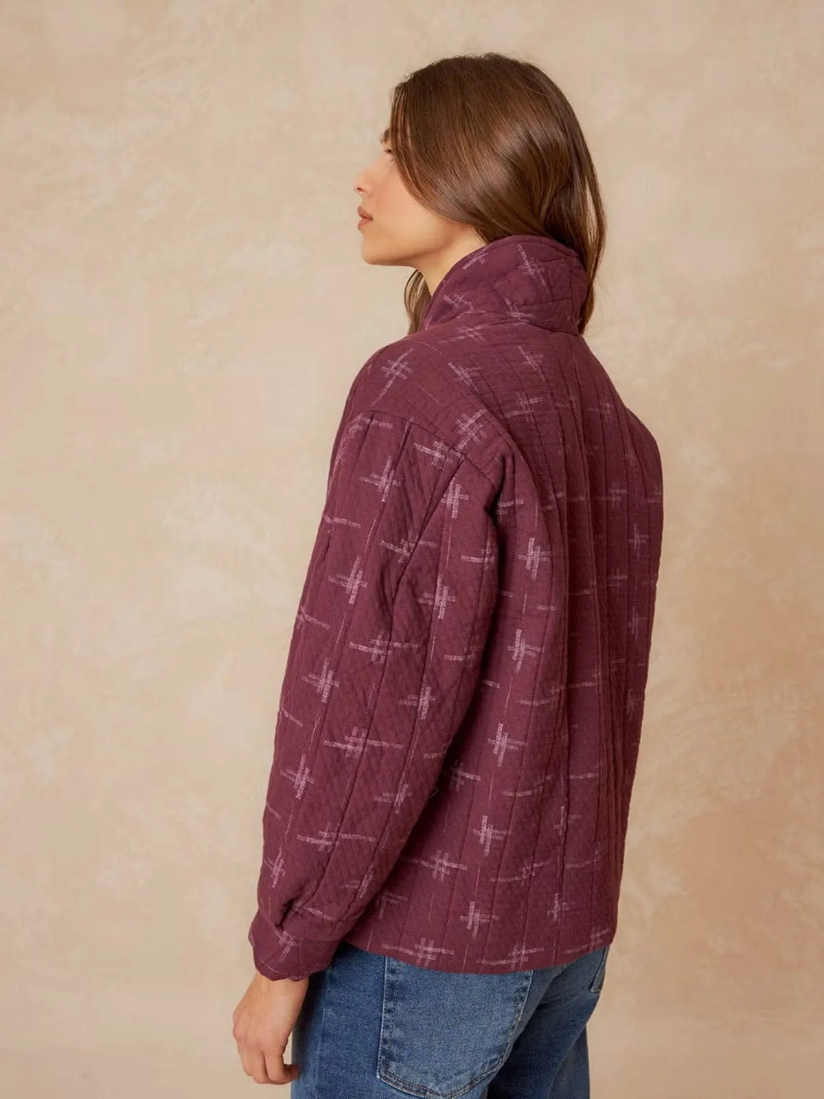 Quilted Jacket - Burgundy