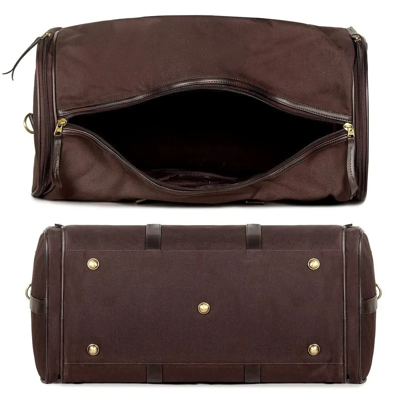 The Clownfish Men's and Women's Canvas Ewan Series 43 litres Canvas Travel Duffle Bag (Dark Brown)