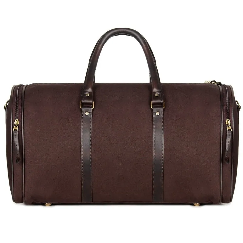 The Clownfish Men's and Women's Canvas Ewan Series 43 litres Canvas Travel Duffle Bag (Dark Brown)