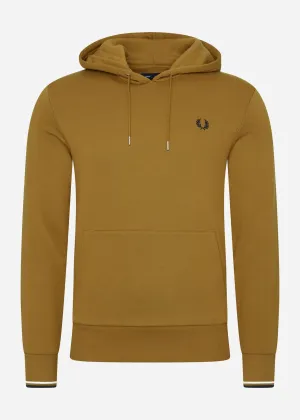 Tipped hooded sweatshirt - dark caramel