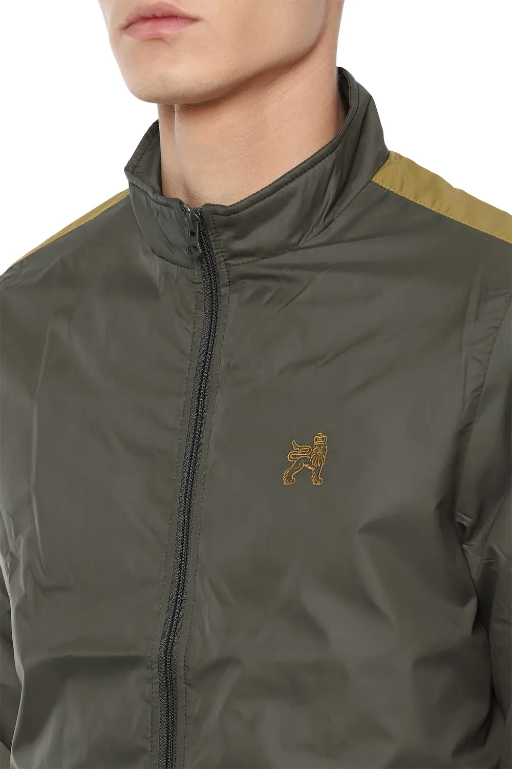 Van Heusen Men's Car Coat (VAJKBBOBE93082_Olive_L)
