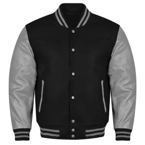 Varsity Jacket - Black Grey