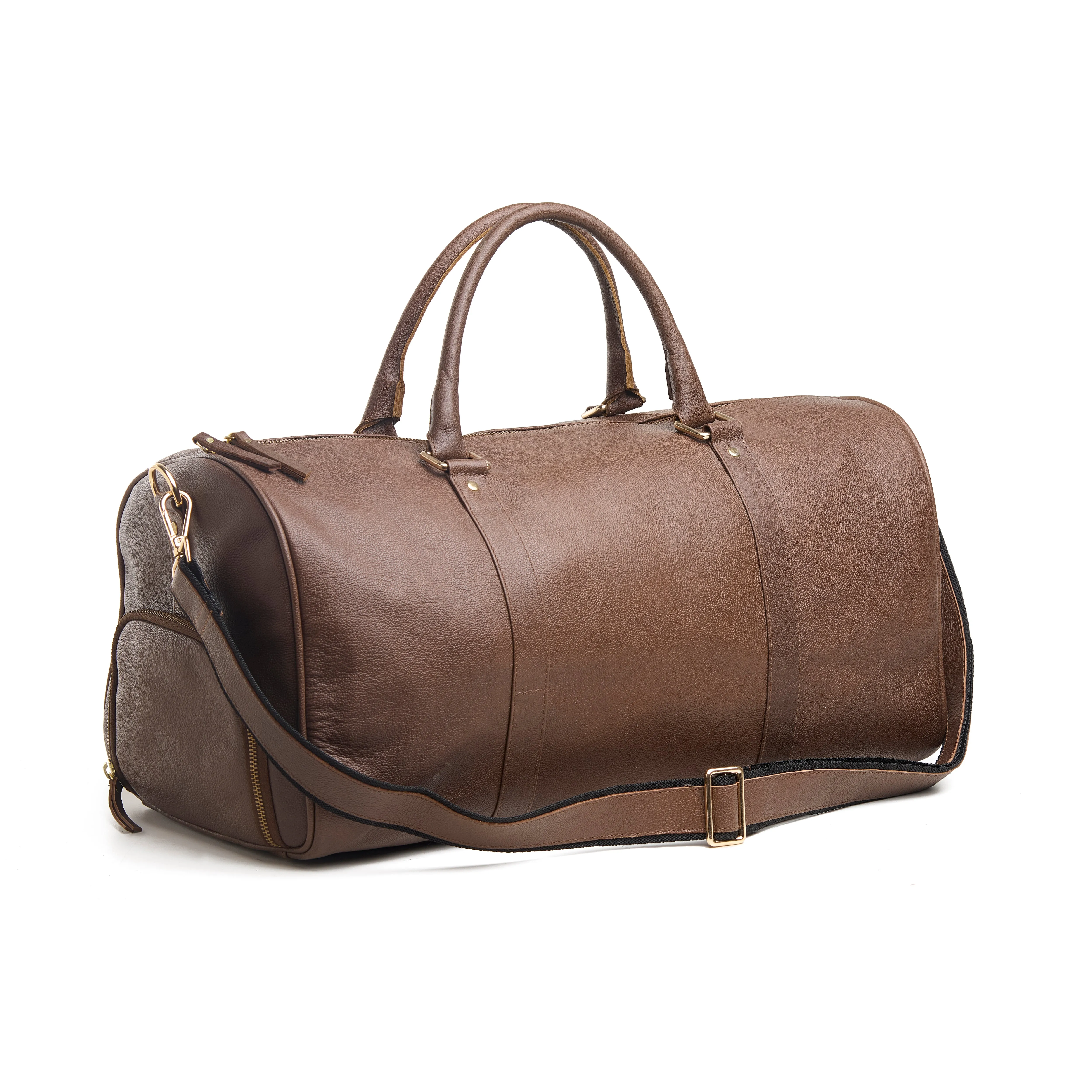 Wander Leather Duffel Bag with Shoes Pocket