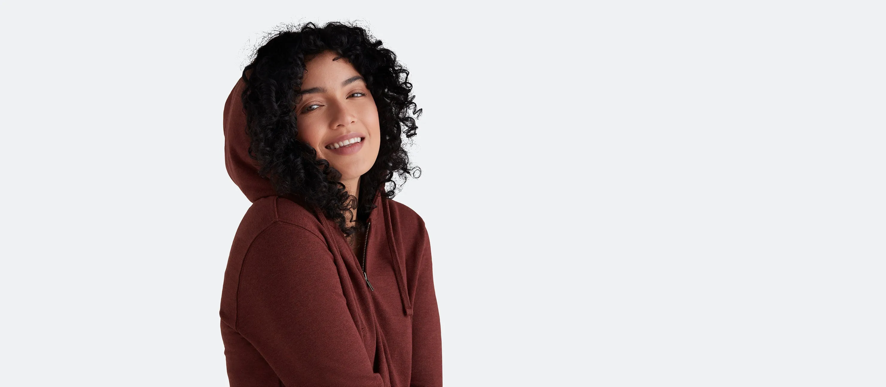 Women's French Terry Zip Hoodie | Heather Burgundy